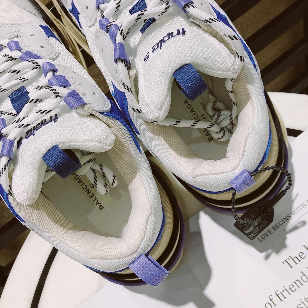 Balenciaga Triple S Trainers Purple White and blue details Sneaker MS09078