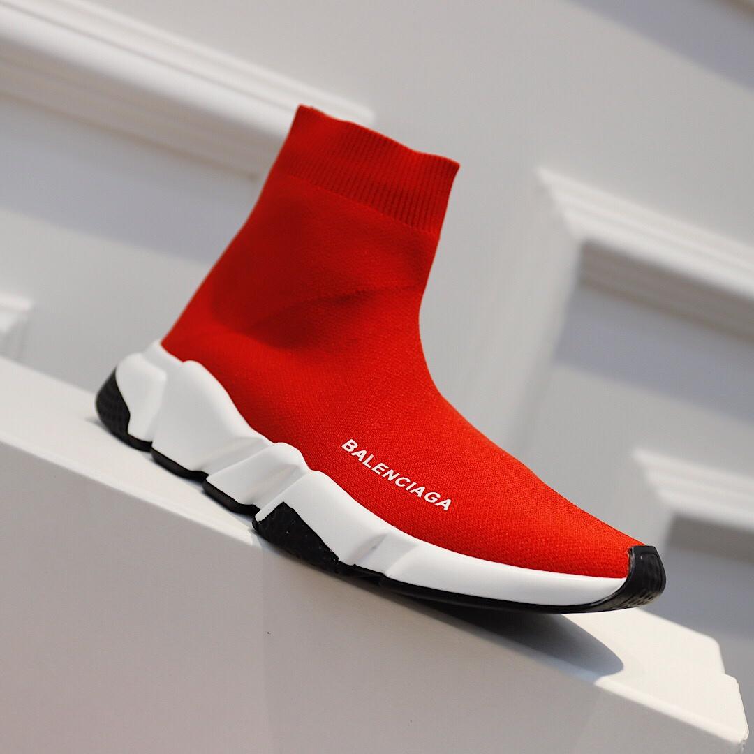 Balenciaga Speed Trainers Red and white rubber sole Sneaker MS09076