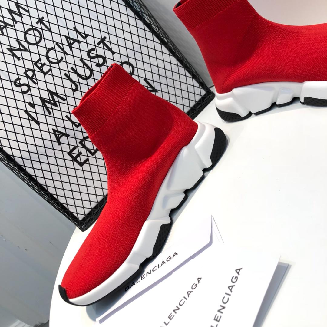 Balenciaga Speed Trainers Red and white rubber sole Sneaker MS09076