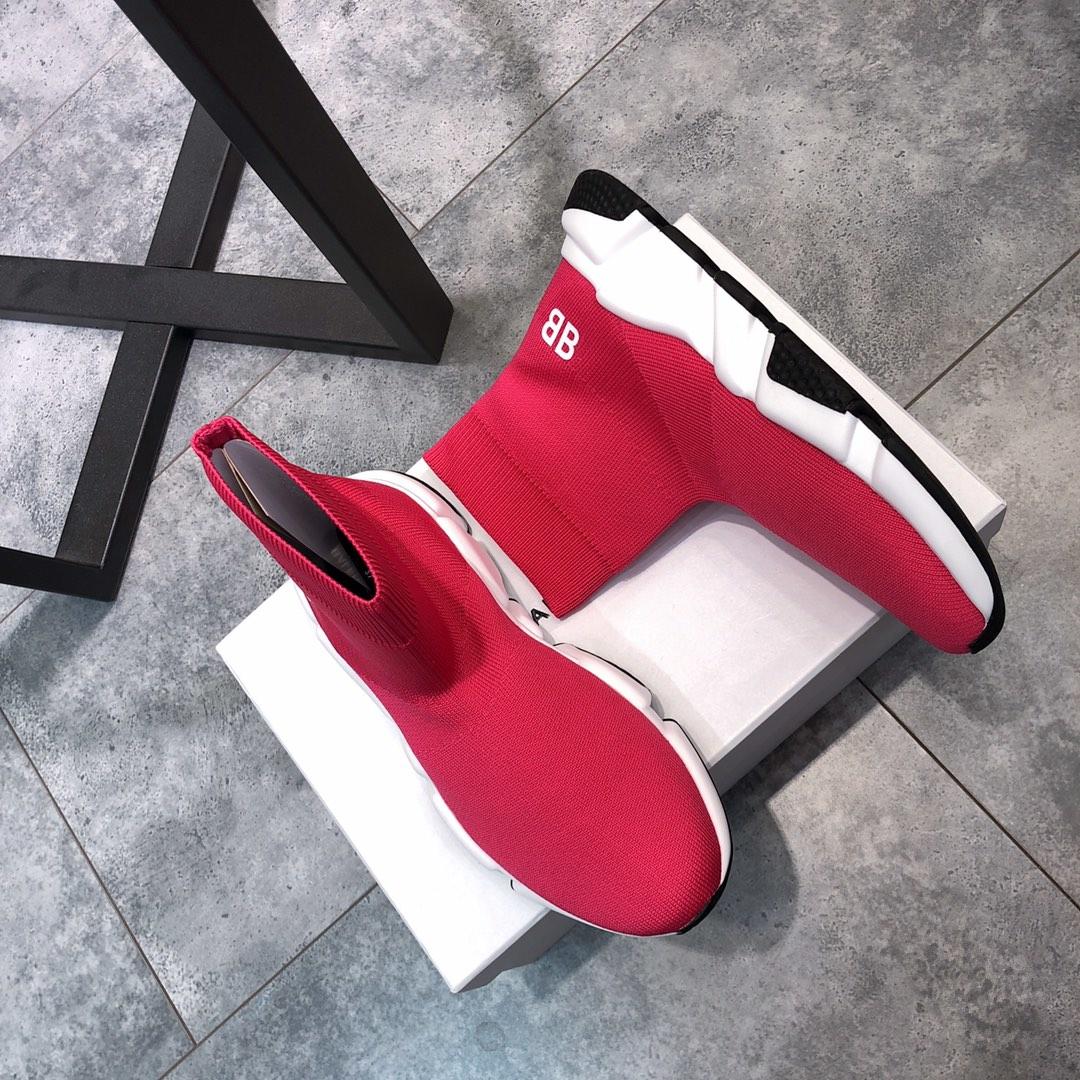 Balenciaga Speed Trainer Pink and white BB print with white rubber sole WS980019