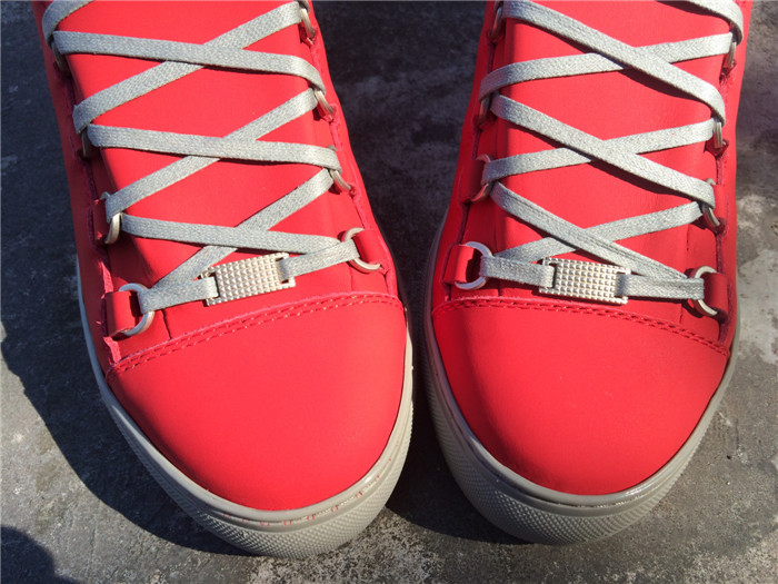 Balenciaga Red Holiday Collection Rubberised Calfskin High Sneakers