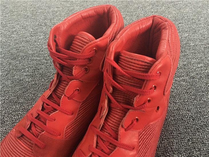 Balenciaga Pleated High-Top Sneakers In Red
