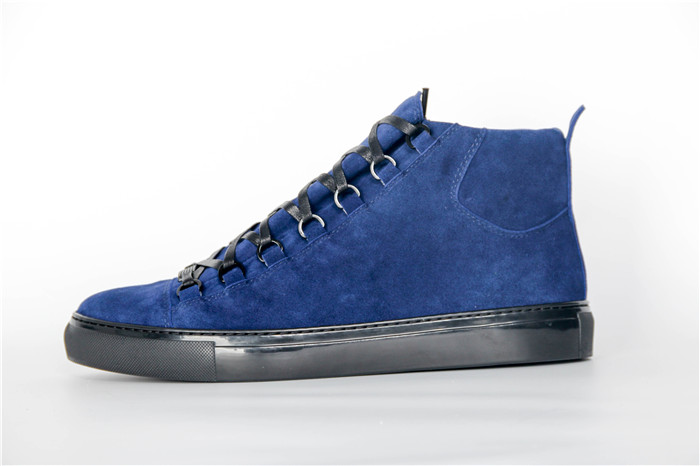 Balenciaga Arena High-Top Blue Suede Sneaker