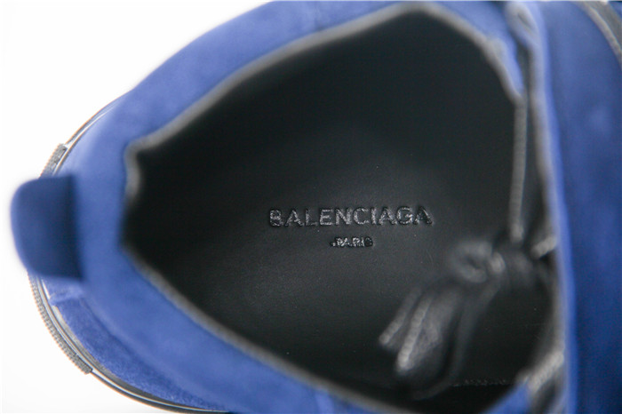 Balenciaga Arena High-Top Blue Suede Sneaker