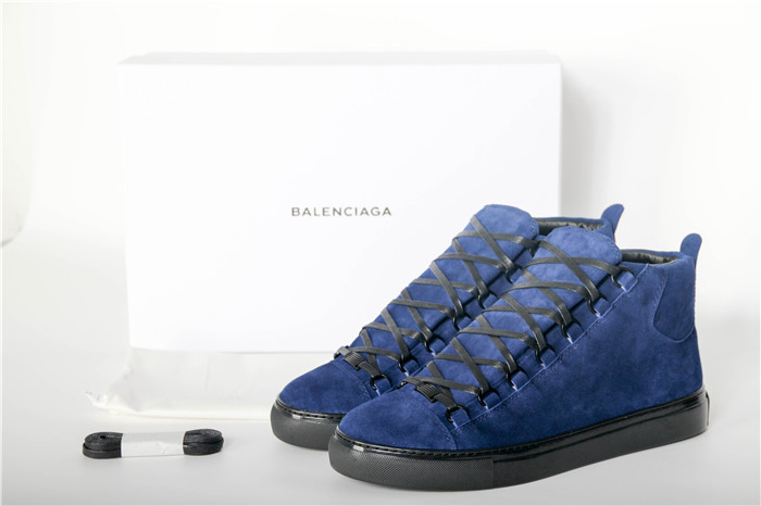 Balenciaga Arena High-Top Blue Suede Sneaker