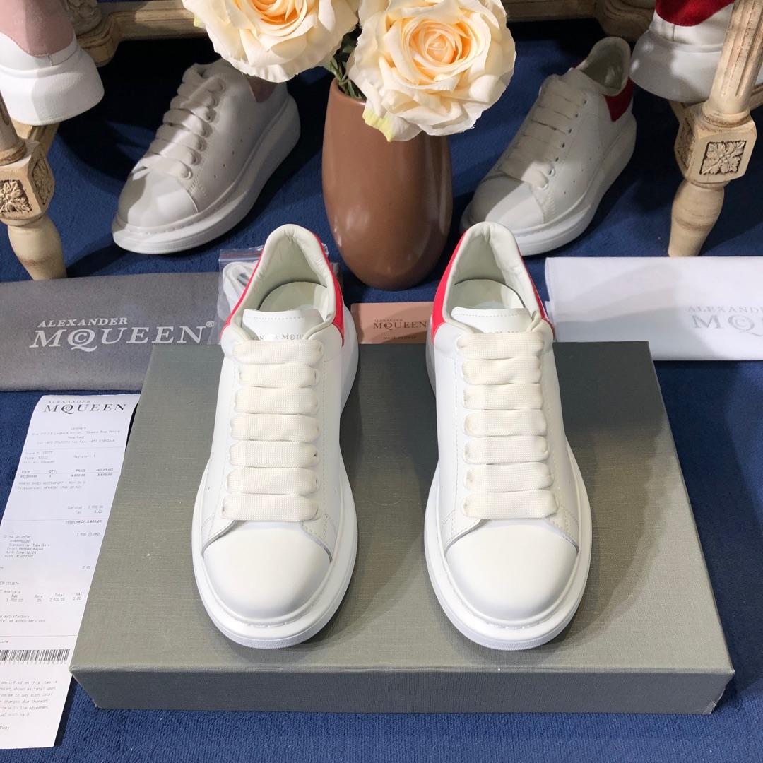 Alexander McQueen Fahion Sneaker White and pink heel MS100101