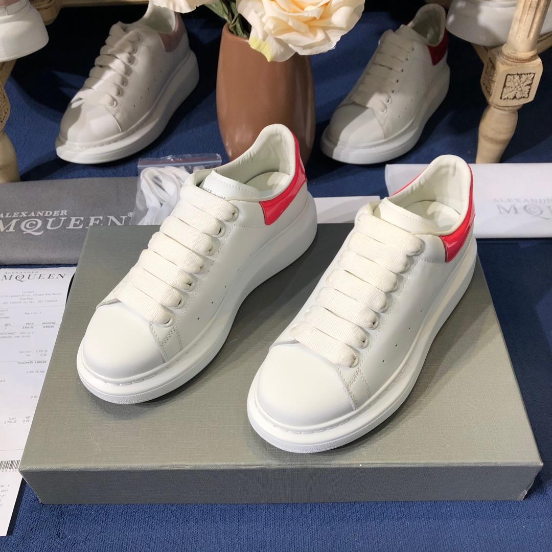 Alexander McQueen Fahion Sneaker White and pink heel MS100101