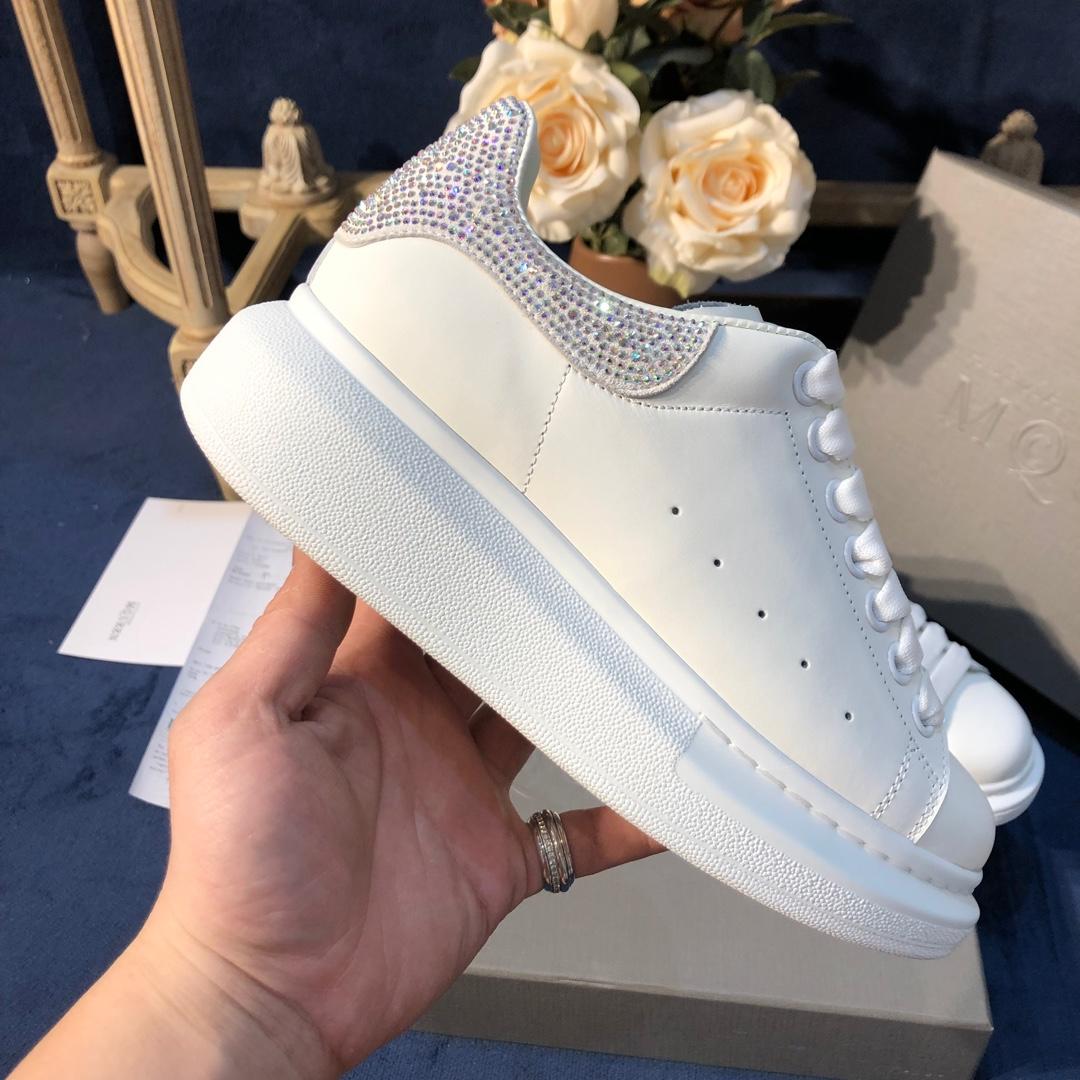 Alexander McQueen Fahion Sneaker White and crystal embellished White heel MS100057