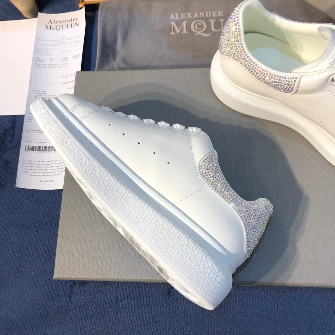Alexander McQueen Fahion Sneaker White and crystal embellished White heel MS100057
