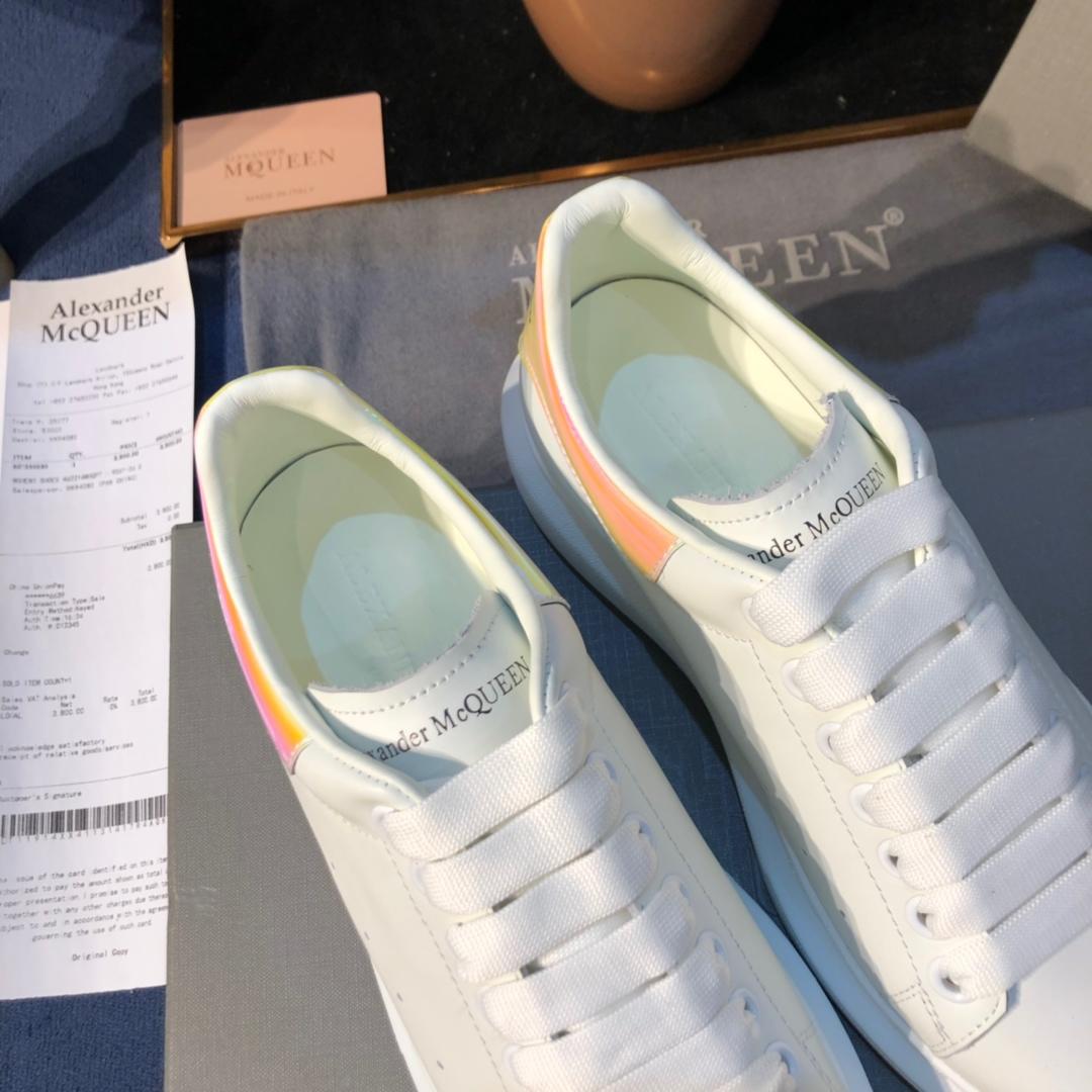 Alexander McQueen Fahion Sneaker White and colorful heel MS100060