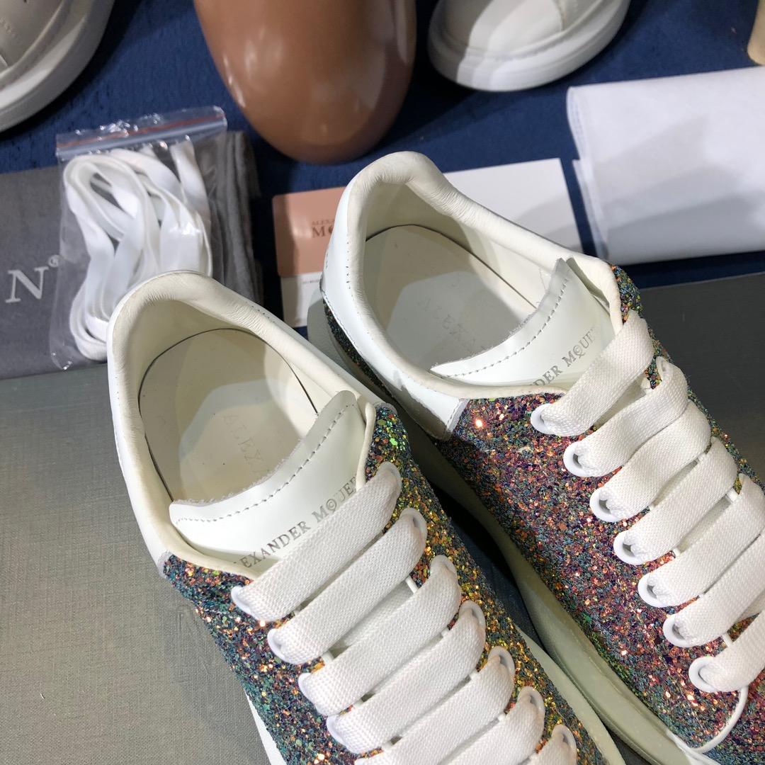 Alexander McQueen Fahion Sneaker Colorful sequins and white heel MS100109