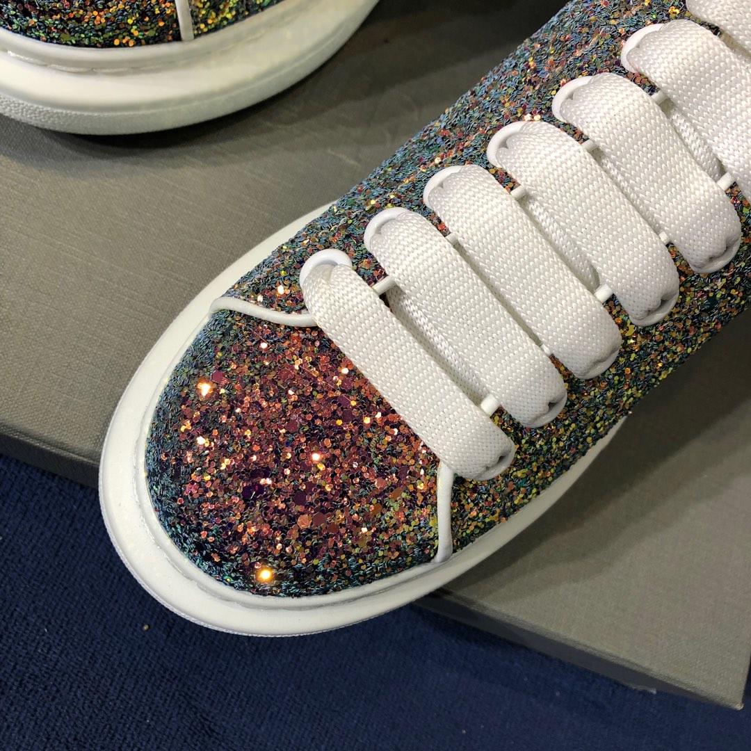 Alexander McQueen Fahion Sneaker Colorful sequins and white heel MS100109