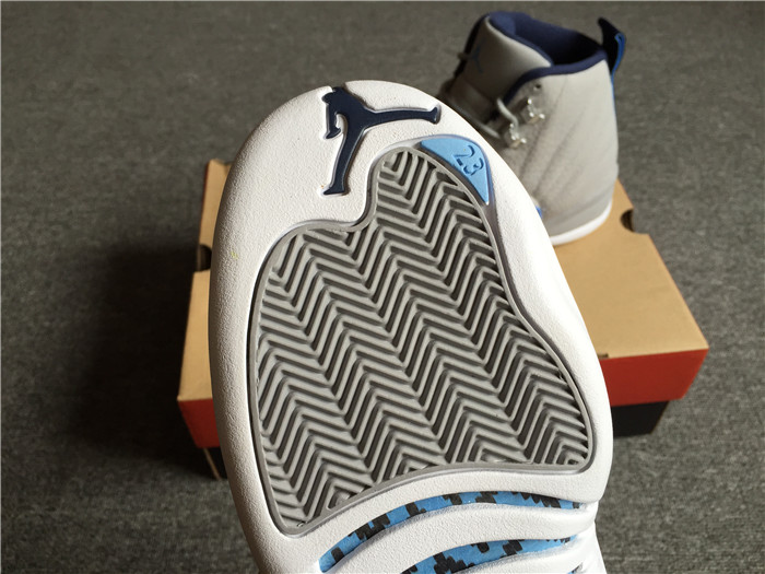 High Quality Air Jordan 12 Unc Wolf Grey University Blue White High-Top Men Sneakers 5C56AFA2E6D2