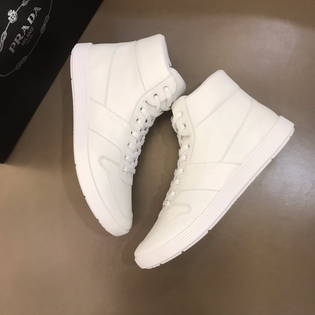 Prada High Quality Sneakers High-top White and white soles MS021120