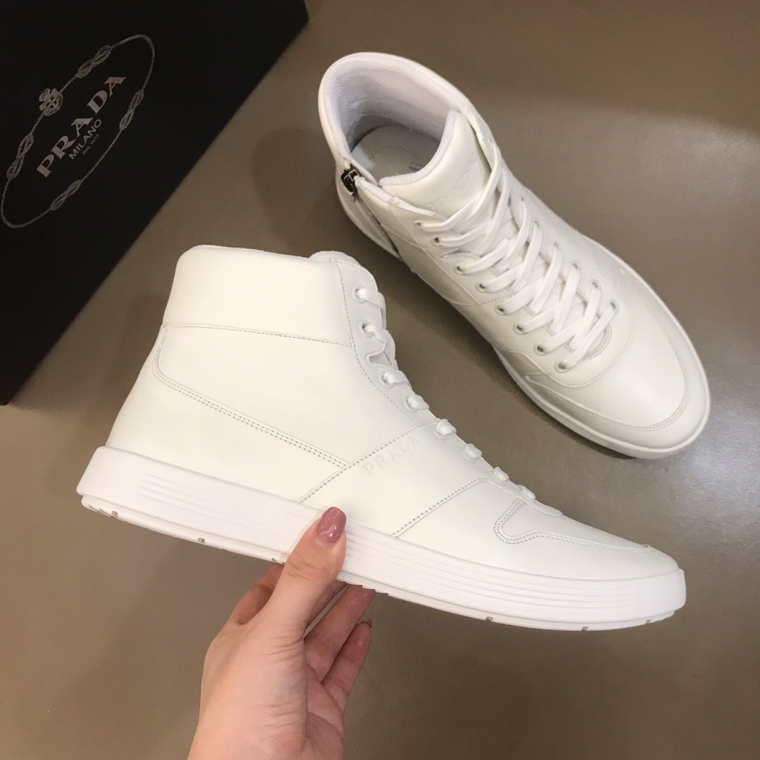 Prada High Quality Sneakers High-top White and white soles MS021120