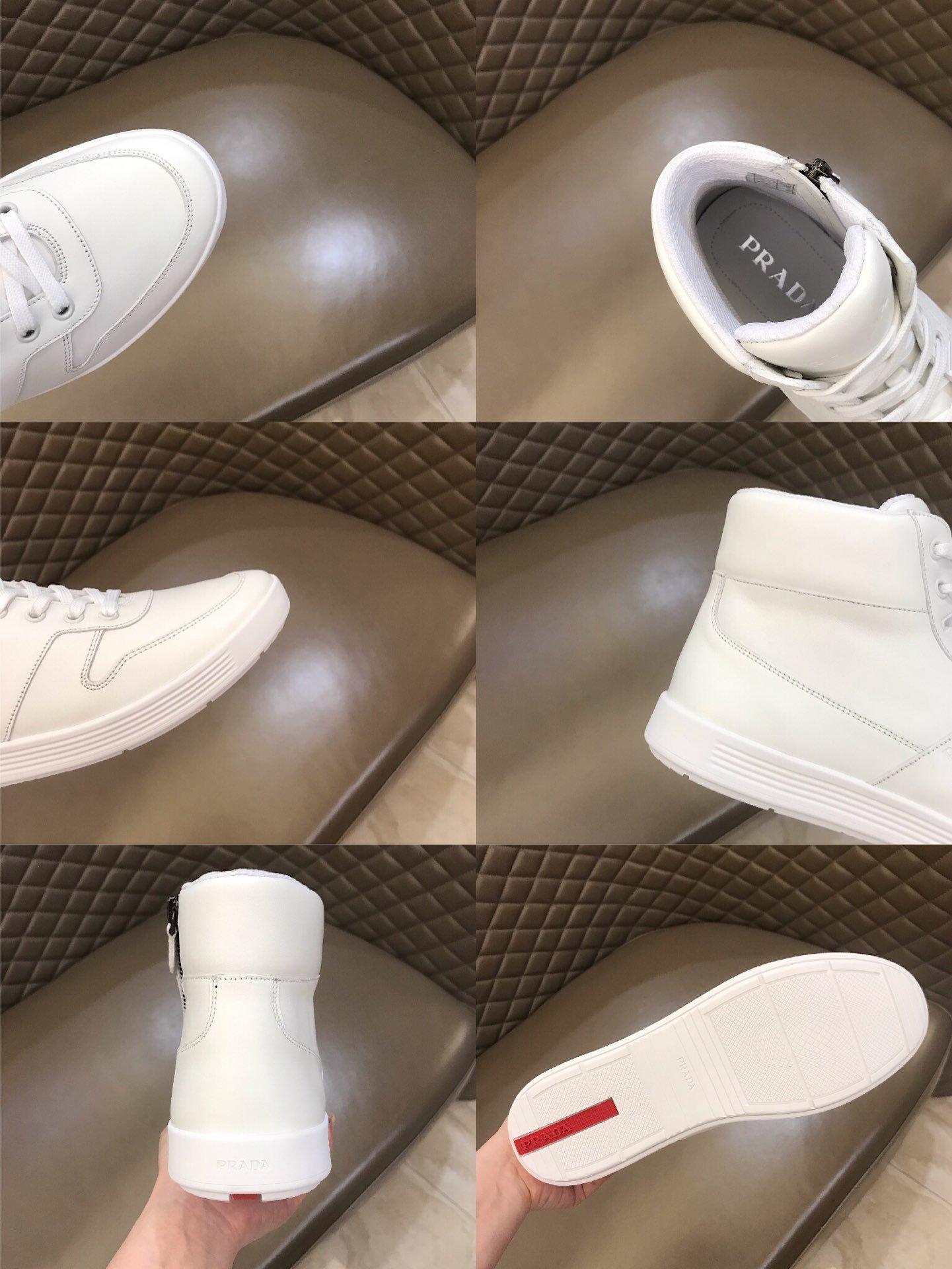 Prada High Quality Sneakers High-top White and white soles MS021120