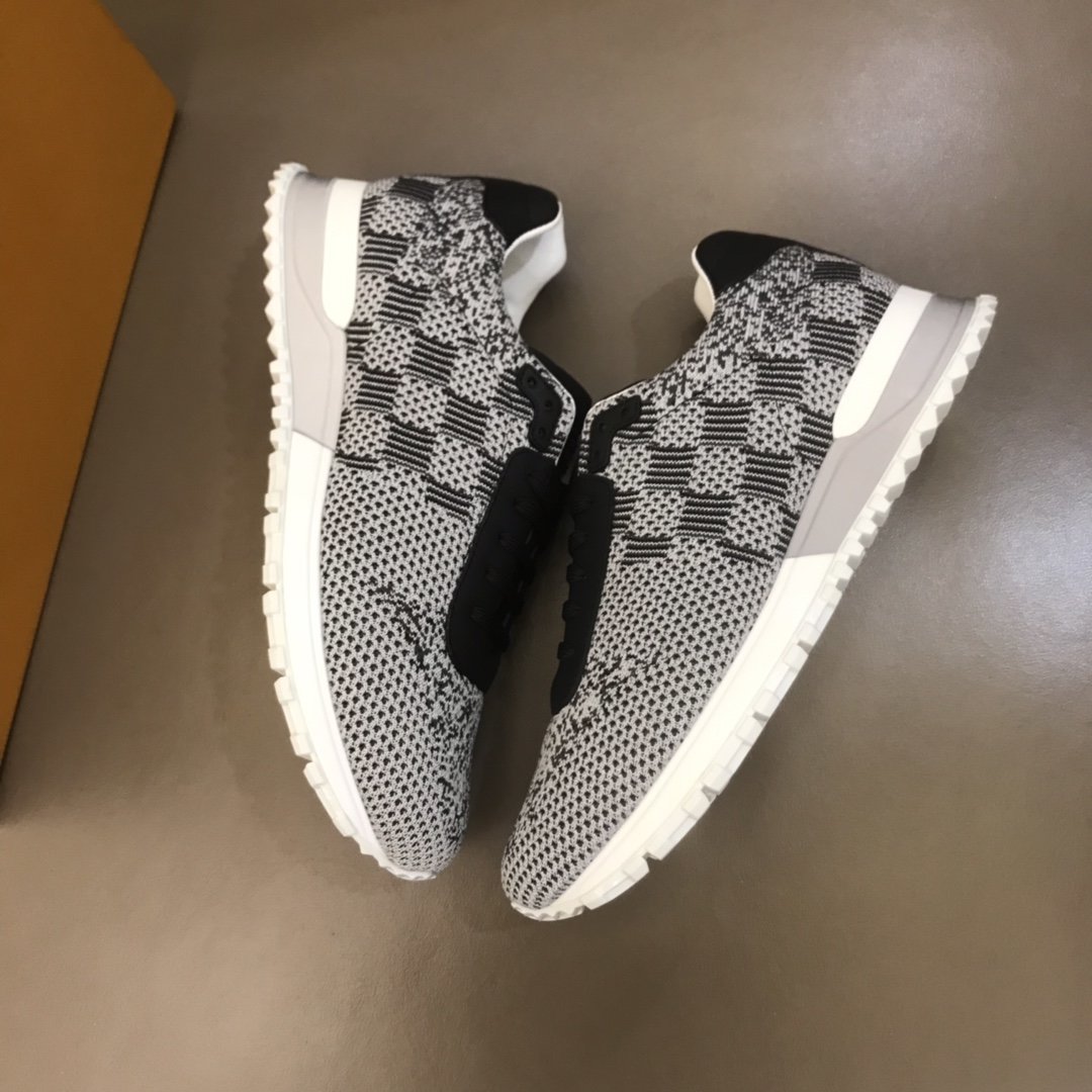 Louis Vuitton High Quality Sneakers White jersey and Damier Graphite print with white sole MS021105