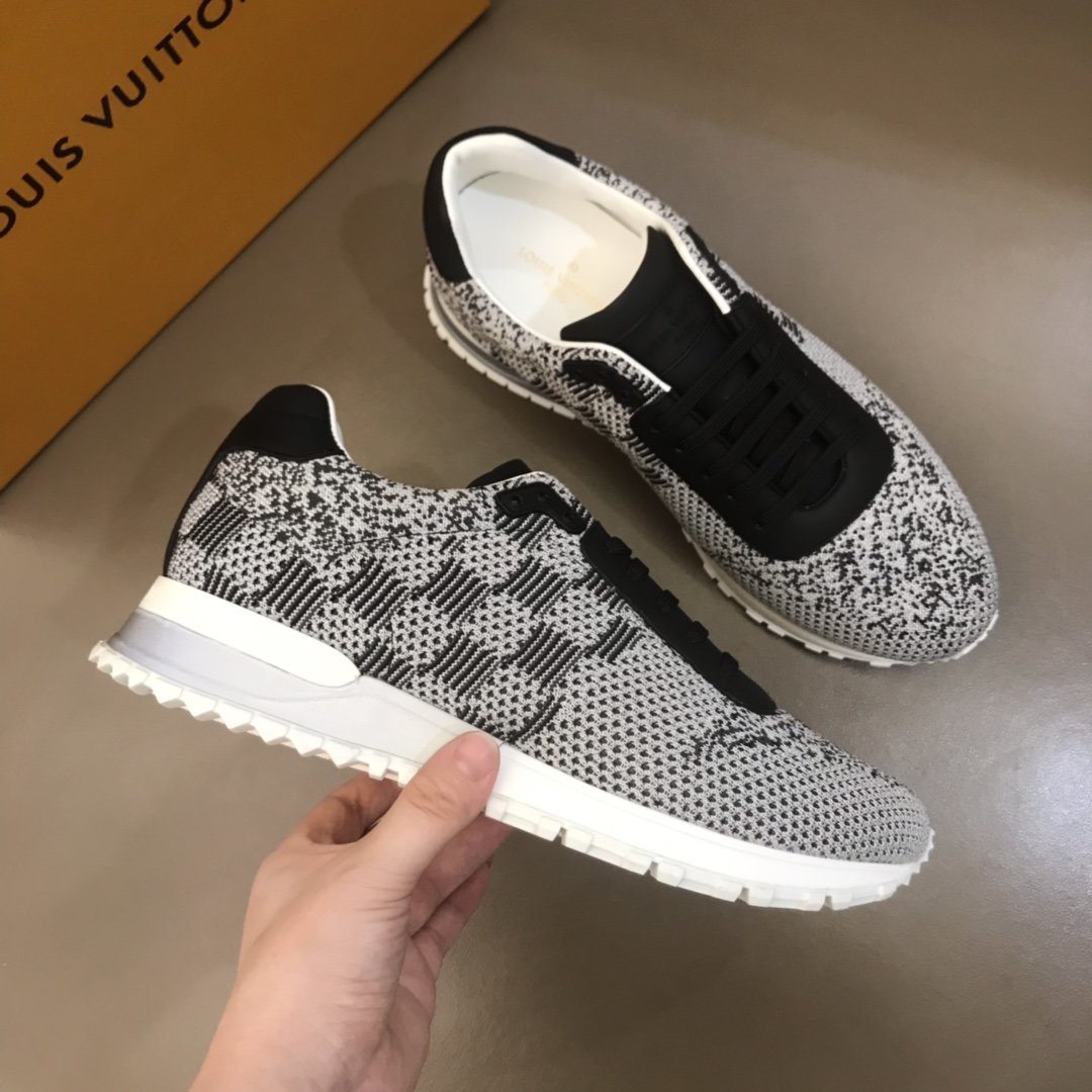 Louis Vuitton High Quality Sneakers White jersey and Damier Graphite print with white sole MS021105