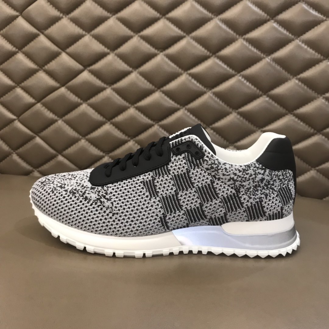 Louis Vuitton High Quality Sneakers White jersey and Damier Graphite print with white sole MS021105