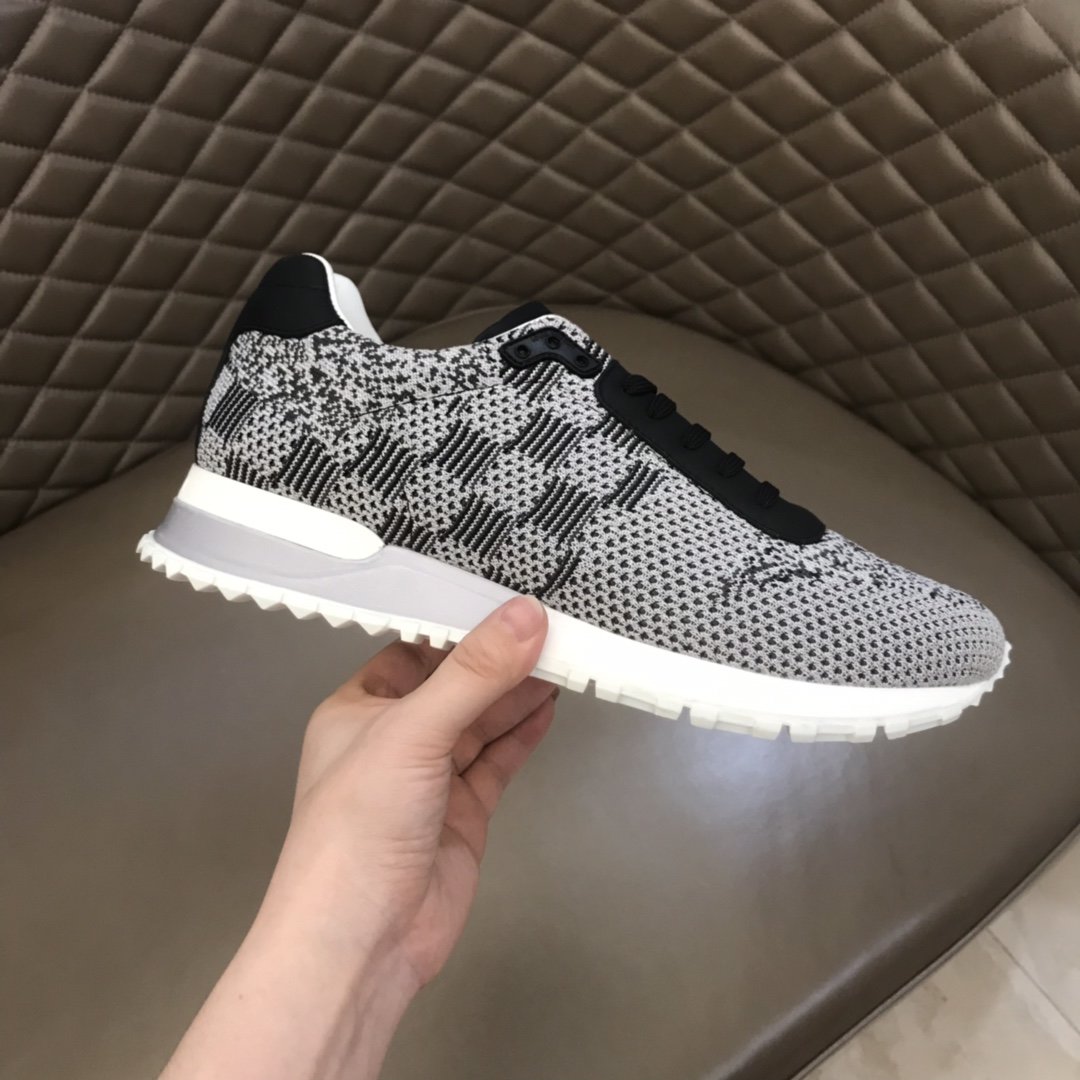 Louis Vuitton High Quality Sneakers White jersey and Damier Graphite print with white sole MS021105