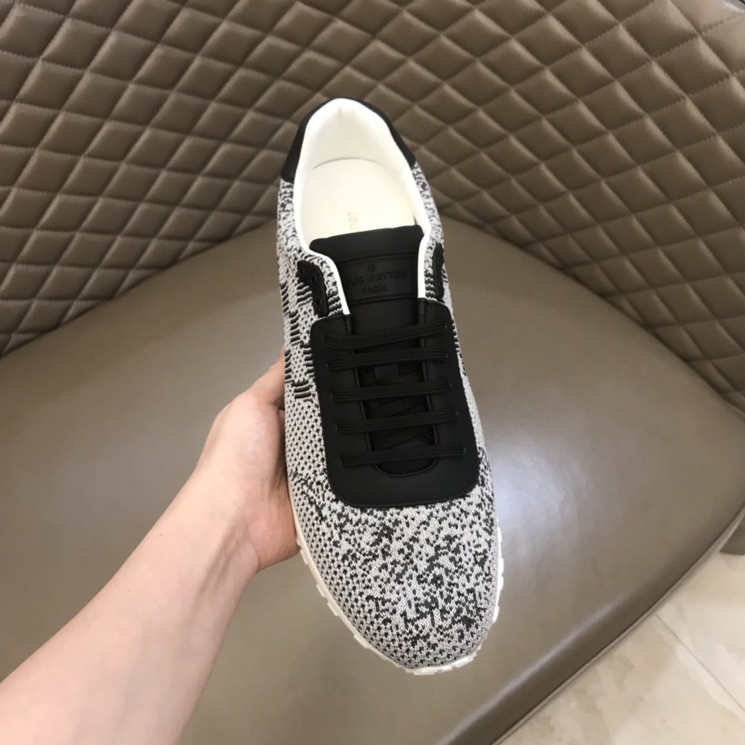 Louis Vuitton High Quality Sneakers White jersey and Damier Graphite print with white sole MS021105