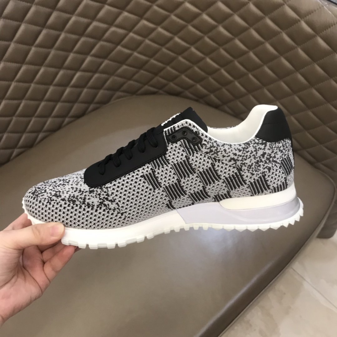 Louis Vuitton High Quality Sneakers White jersey and Damier Graphite print with white sole MS021105