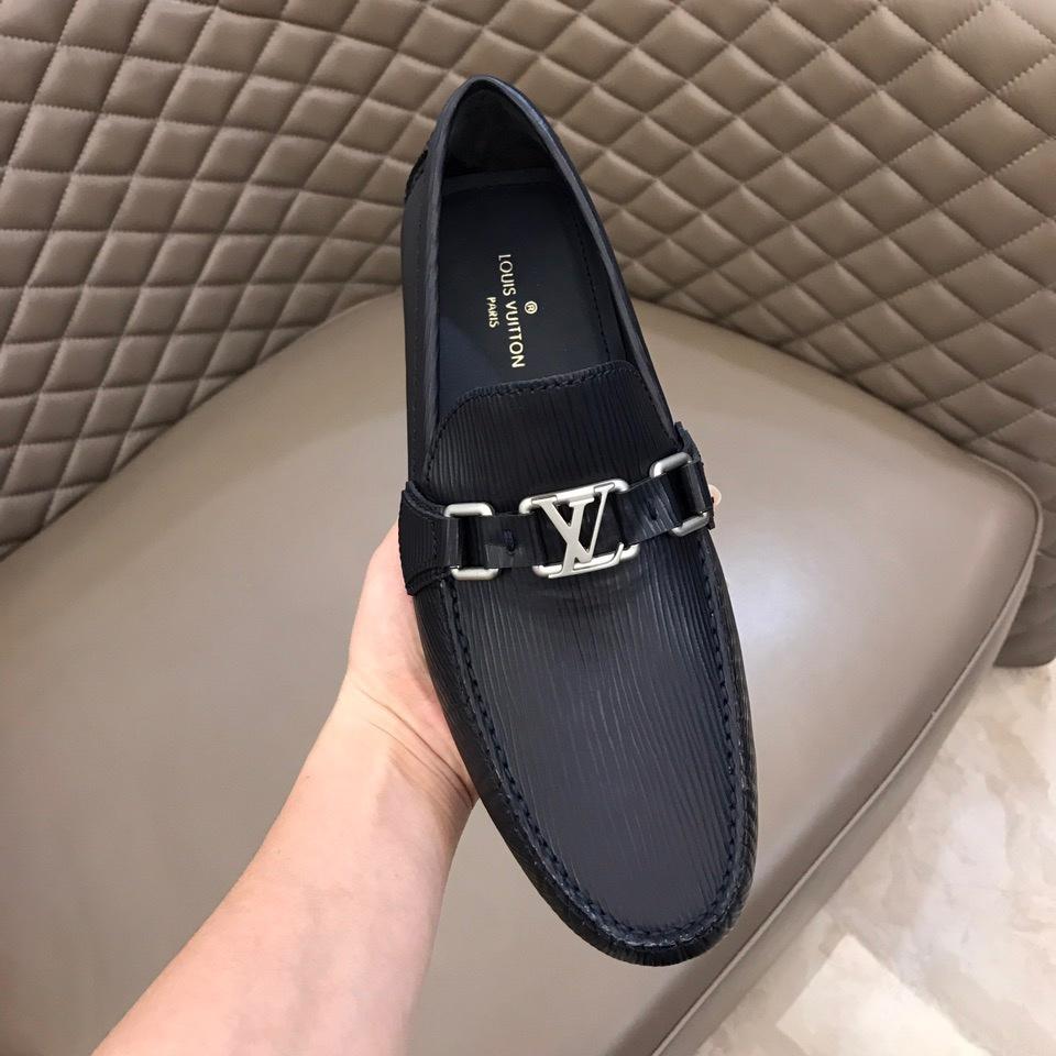 Louis Vuitton Arizona Moccasin Black Loafers With Silver Buckle MS02787