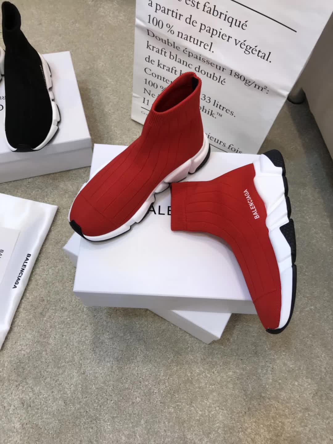 High Quality Balenciaga Speed Trainer Red White Triple005