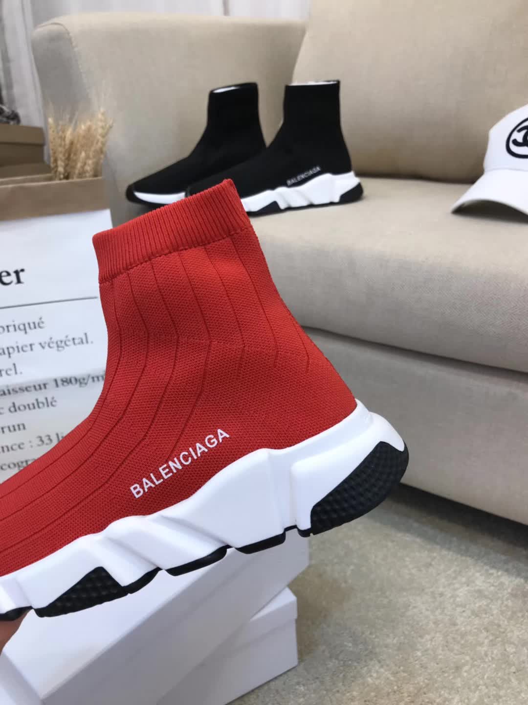 High Quality Balenciaga Speed Trainer Red White Triple005