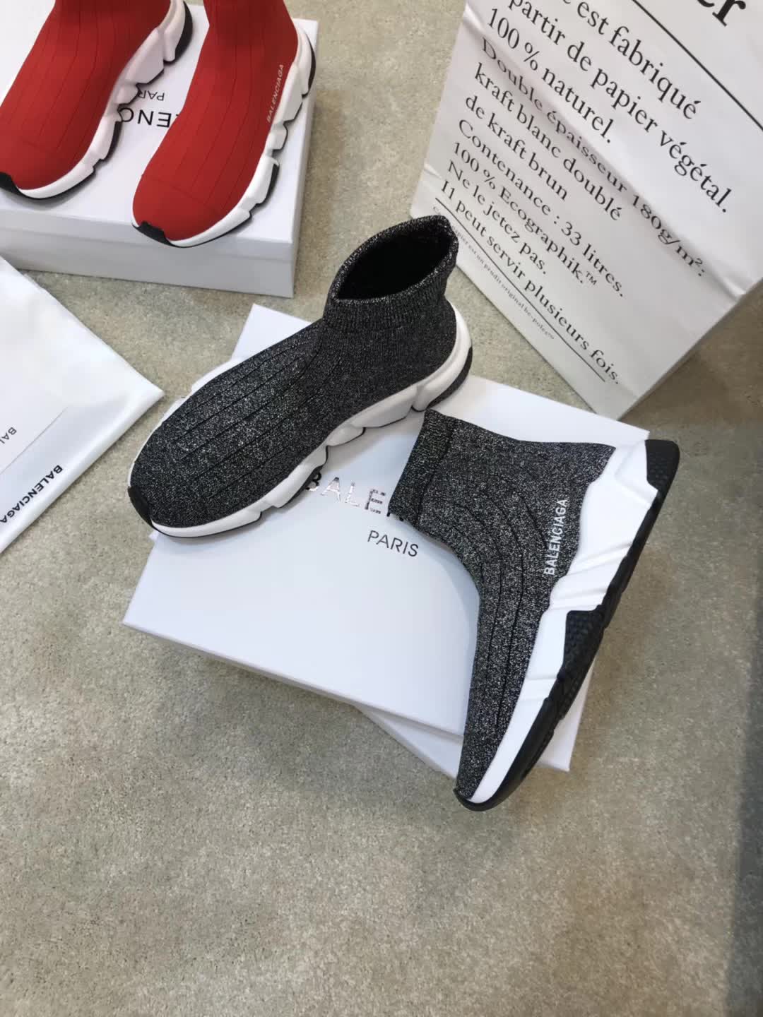 High Quality Balenciaga Speed Trainer Grey White Triple006