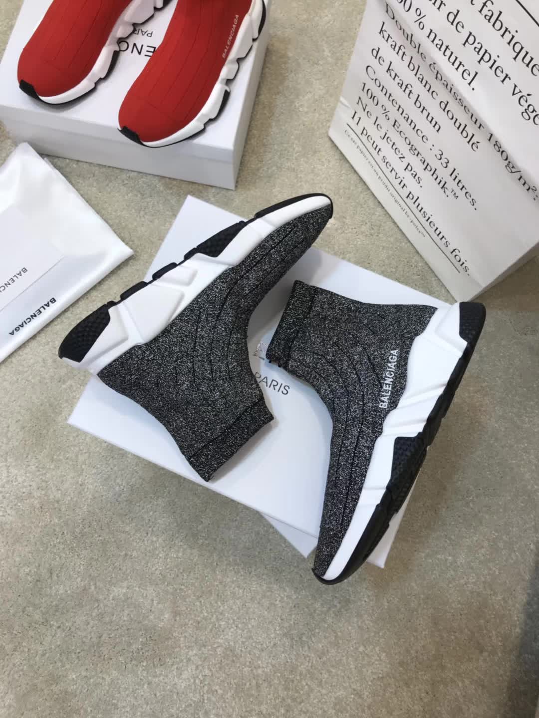 High Quality Balenciaga Speed Trainer Grey White Triple006