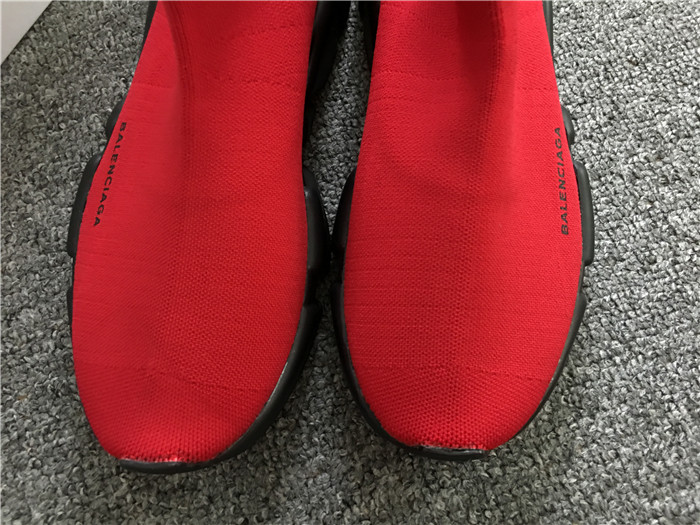 High Quality Balenciaga Mens Speed Knit Sneakers Red Black 296D8745C8F5