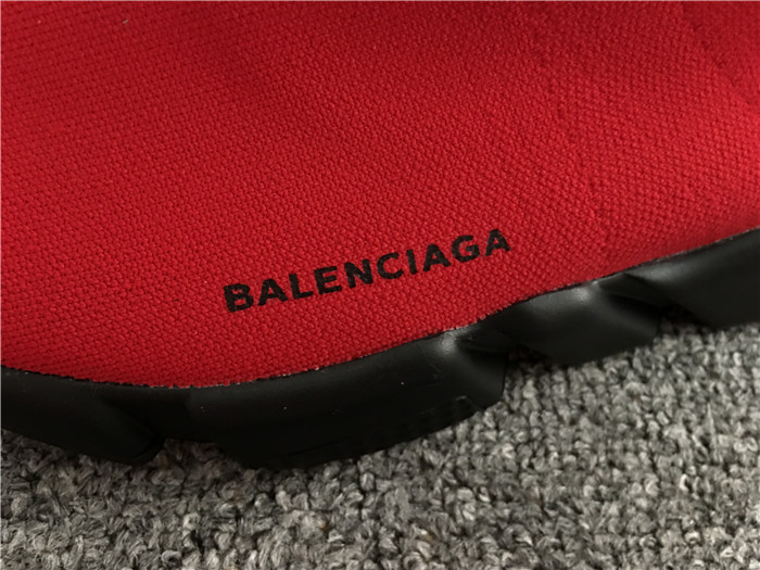 High Quality Balenciaga Mens Speed Knit Sneakers Red Black 296D8745C8F5