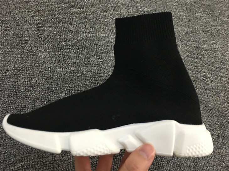 High Quality Balenciaga Black Speed Trainer Kid Sneaker With White Textured Sole 366C7CF9E587