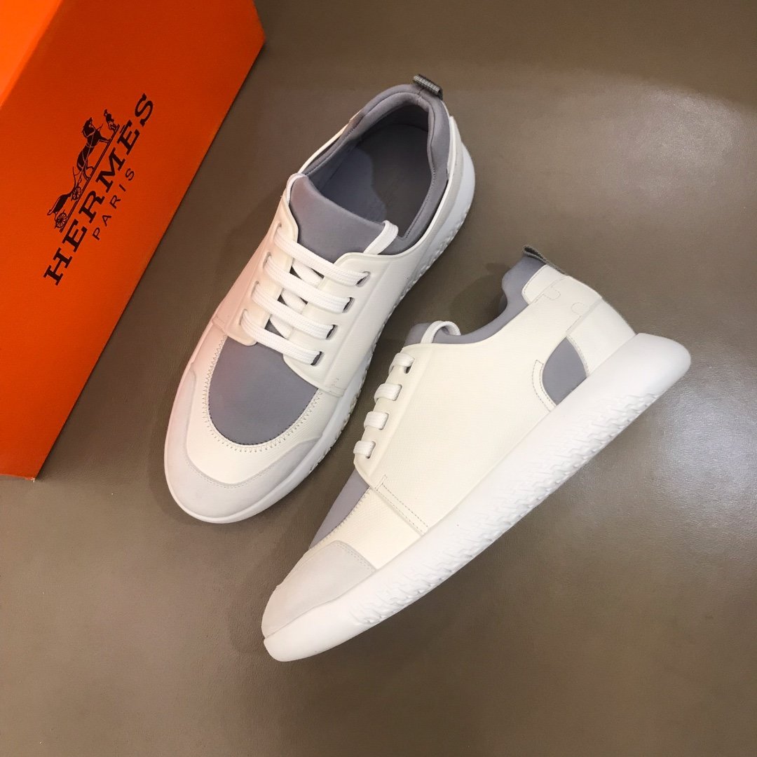 Hermes High Quality Sneakers White and Grey tongue with White sole MS021093