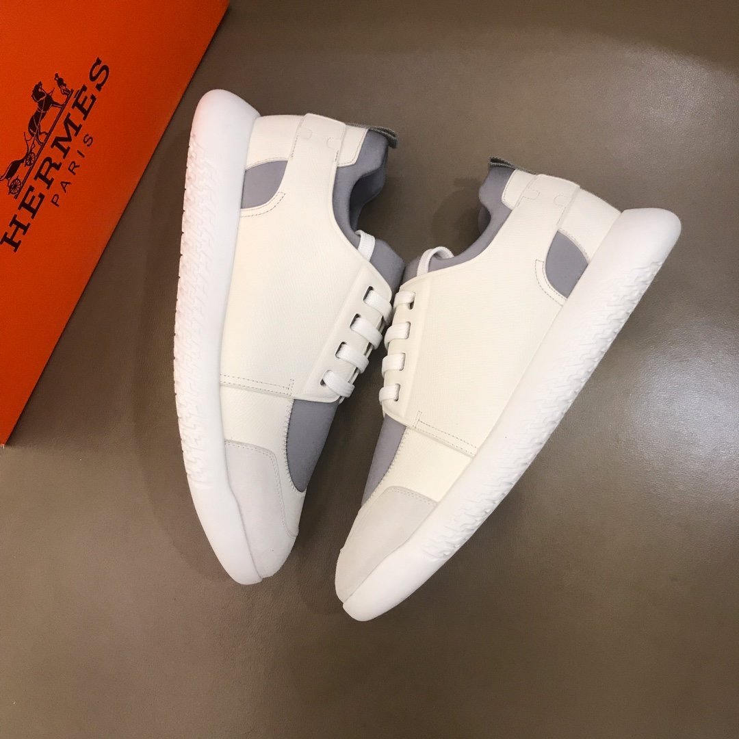 Hermes High Quality Sneakers White and Grey tongue with White sole MS021093