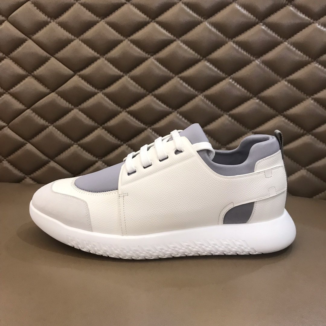 Hermes High Quality Sneakers White and Grey tongue with White sole MS021093