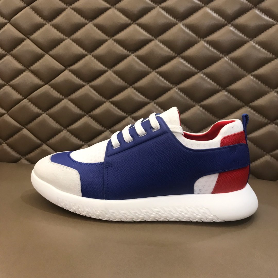 Hermes High Quality Sneakers Blue and White tongue with White sole MS021096