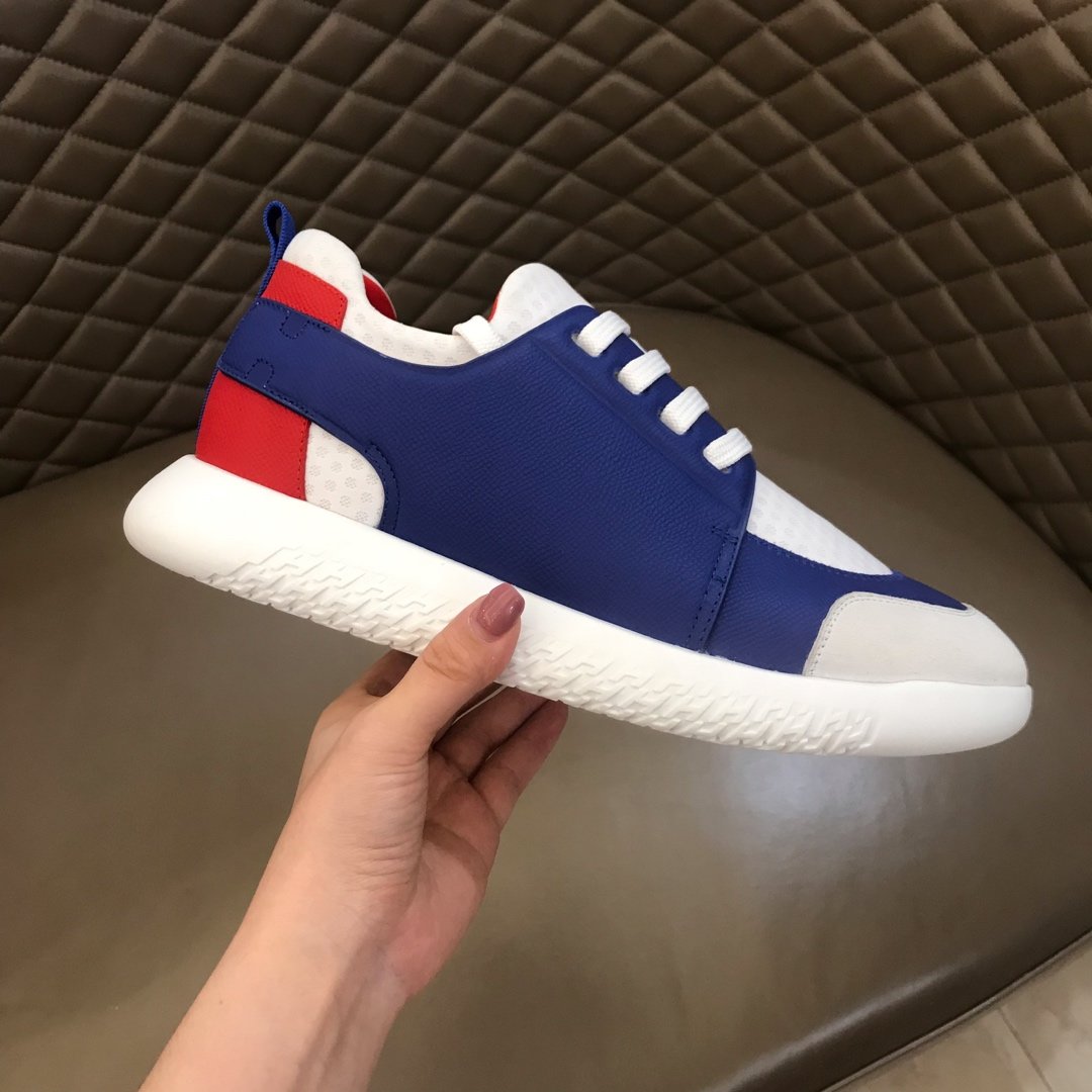 Hermes High Quality Sneakers Blue and White tongue with White sole MS021096