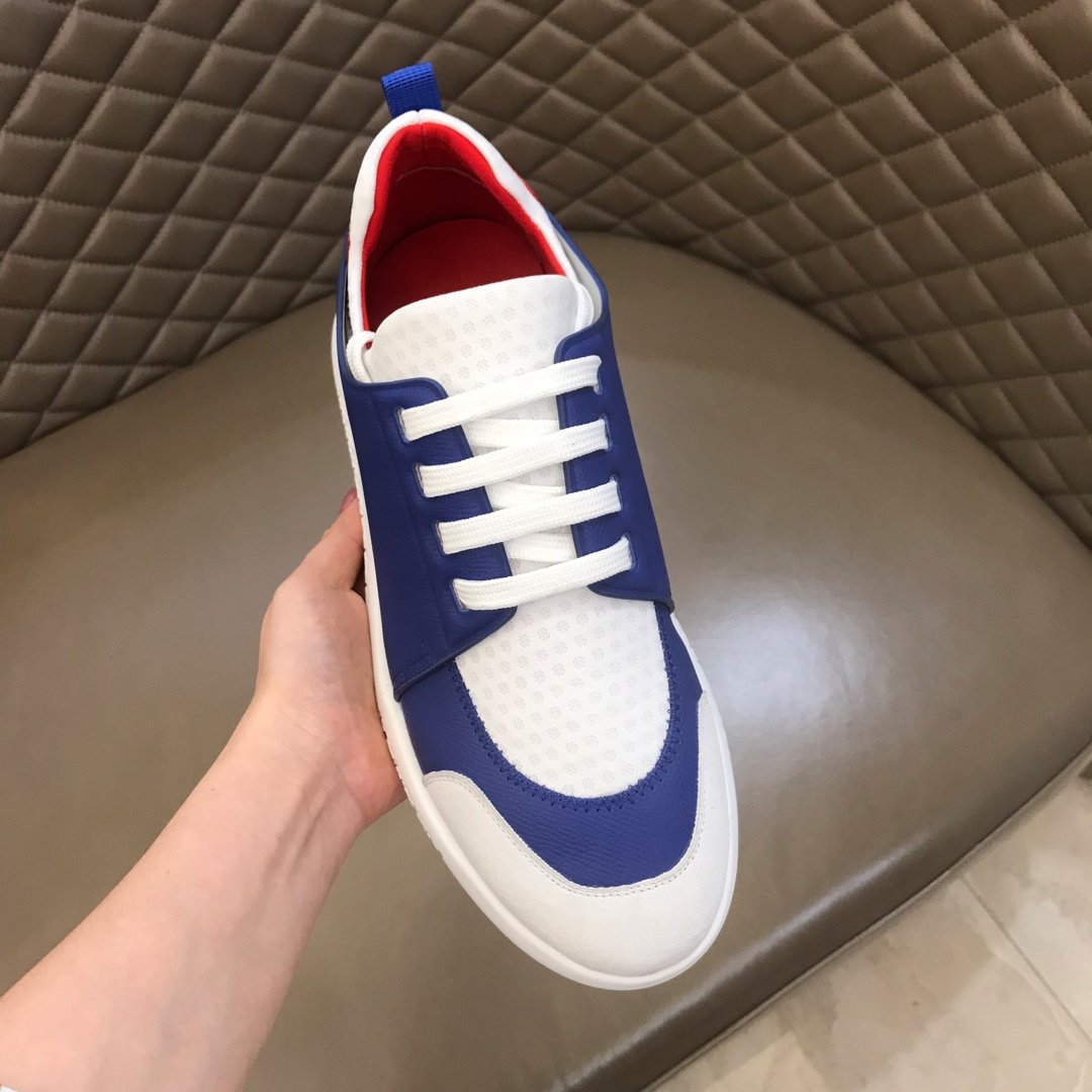 Hermes High Quality Sneakers Blue and White tongue with White sole MS021096