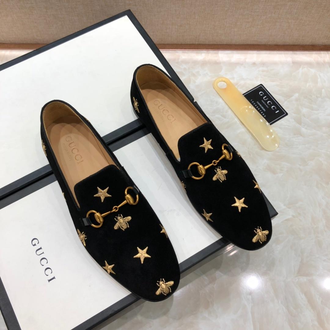 Gucci Star Bee Suede Leather Loafer MS07507