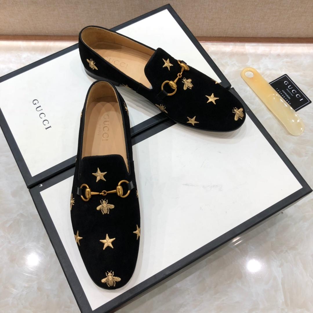 Gucci Star Bee Suede Leather Loafer MS07507