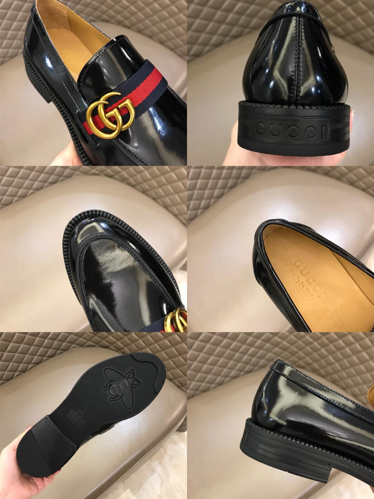 Gucci Leather loafer with GG Web MS02655