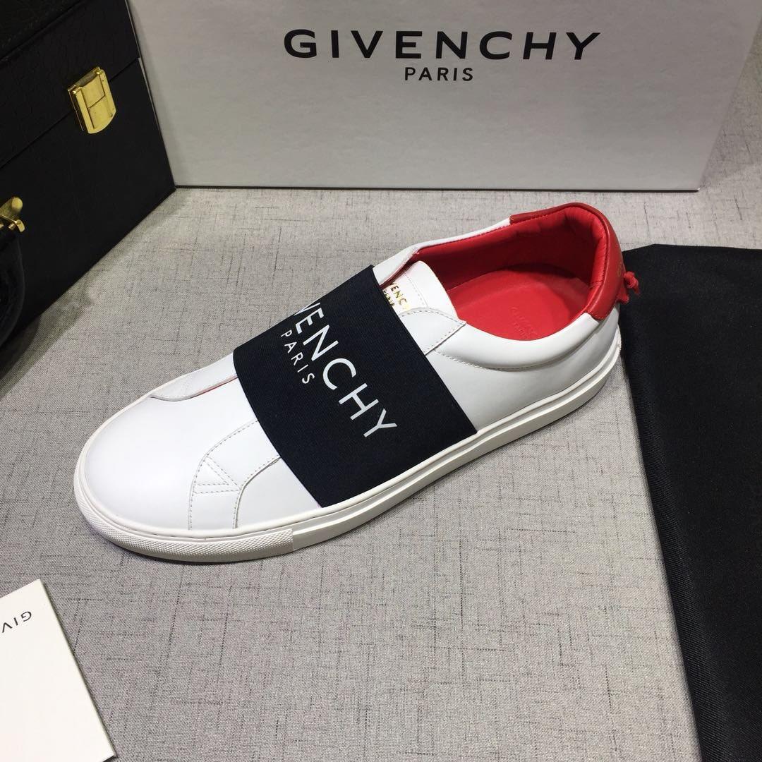 Givenchy Fashion Sneakers White and Covering wide black elastic band with red heel MS07451