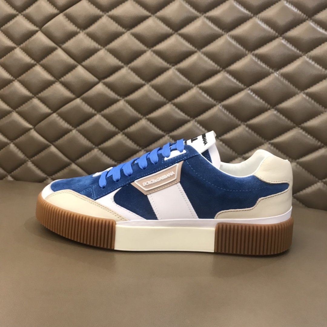 Dolce ＆ Gabbana White and blue suede with brown sole High Quality Sneakers MS021053