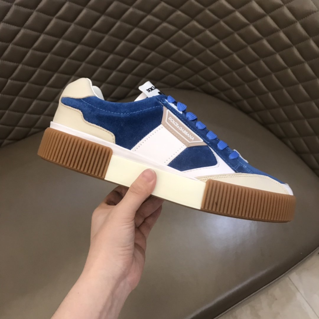 Dolce ＆ Gabbana White and blue suede with brown sole High Quality Sneakers MS021053