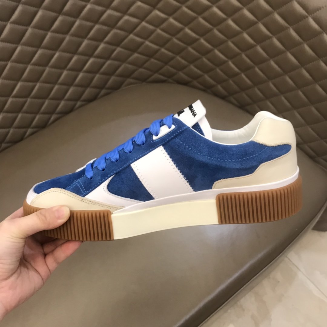 Dolce ＆ Gabbana White and blue suede with brown sole High Quality Sneakers MS021053