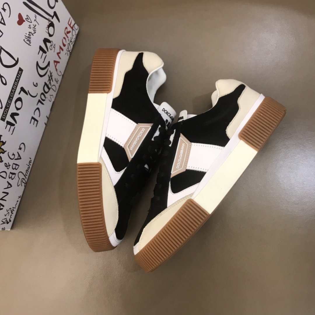 Dolce ＆ Gabbana White and black suede with brown sole High Quality Sneakers MS021051