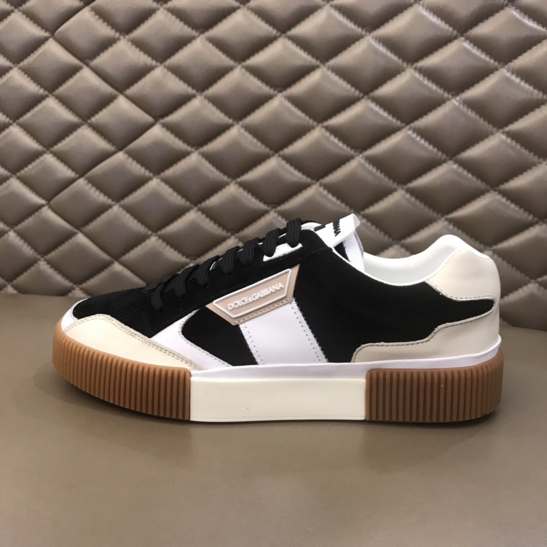 Dolce ＆ Gabbana White and black suede with brown sole High Quality Sneakers MS021051