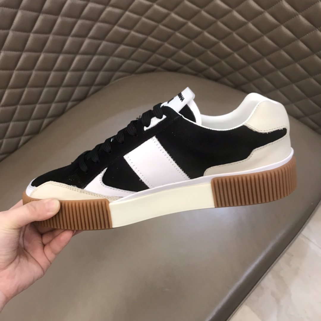 Dolce ＆ Gabbana White and black suede with brown sole High Quality Sneakers MS021051